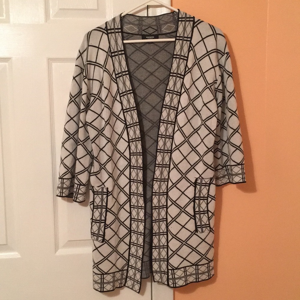 Black and white cardigan